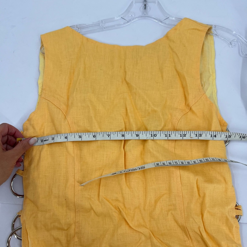 Yellow Mini Dress with Side Ring Detailing - Picture 6 of 10
